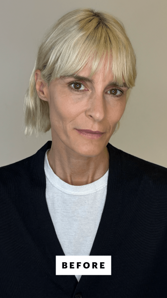 Allure tester before applying the Kosas Revealer Concealer